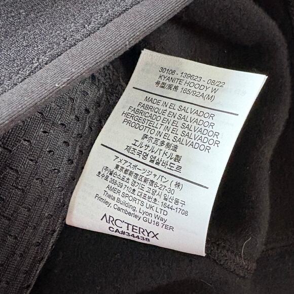 Arc'teryx Women's Kyanite Zip Up Hoodie | Black Size Medium - Picture 6 of 9